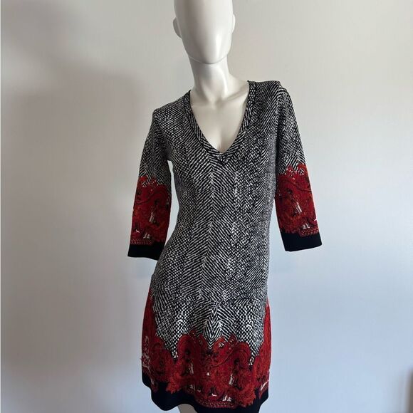 Roberto Cavalli Black and Red Knit Dress - Picture 5 of 7